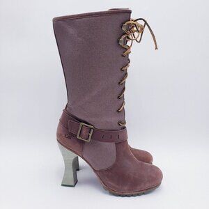 CATERPILLAR Women's Lace Up‎ Mid Calf Heeled Boots Brown Size 9